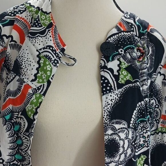 Coldwater Creek Cardigan Jacket Multicolor One Button Geometric Womens Size L - Picture 3 of 7